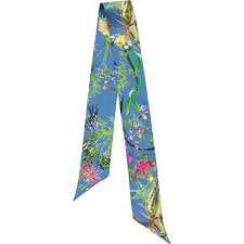 TWILLY SCARF 5x85 ASIAN GARDEN BLUE