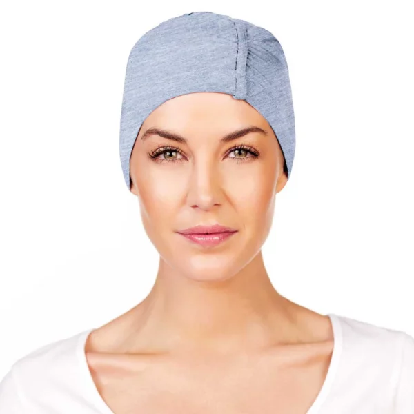CHANDRA NIGHT CAP BAMBOO - Light Blue Melange