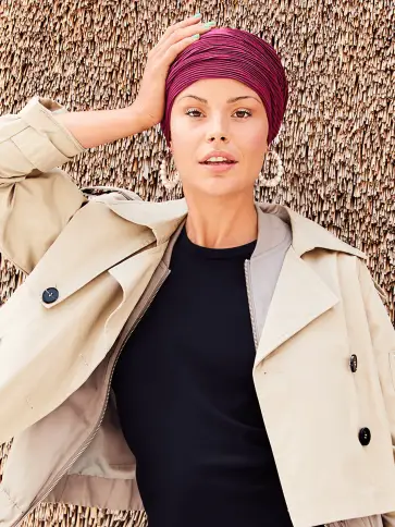 LUNA TURBAN - Bordeaux Pliss