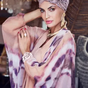 AMBER BOHO TURBAN - Pastel Rose Bouquet