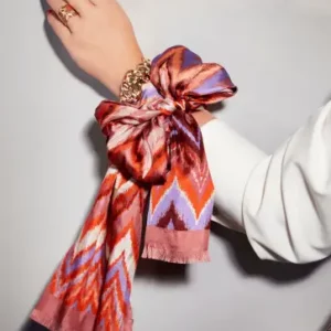 SILK SCARF 32X160 - Wave Dusty Rose