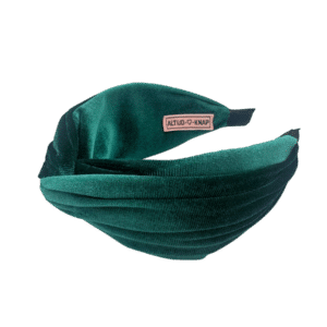 Diadeem Breed Velvet Groen