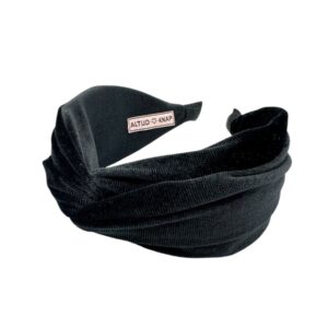 Diadeem Breed Velvet Zwart