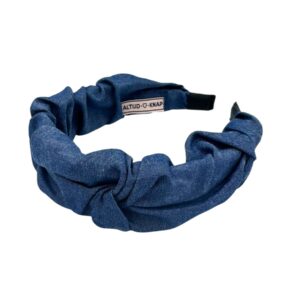 Diadeem Breed Denim Blauw