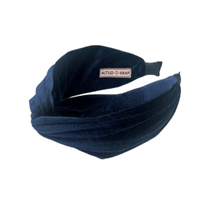 Diadeem Breed Velvet Donkerblauw